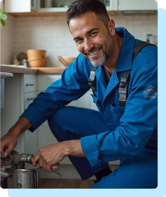 Técnico da Turbo Hidro em atendimento